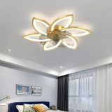 Luxury Flower-Shaped LED Modern Ceiling Fan Light