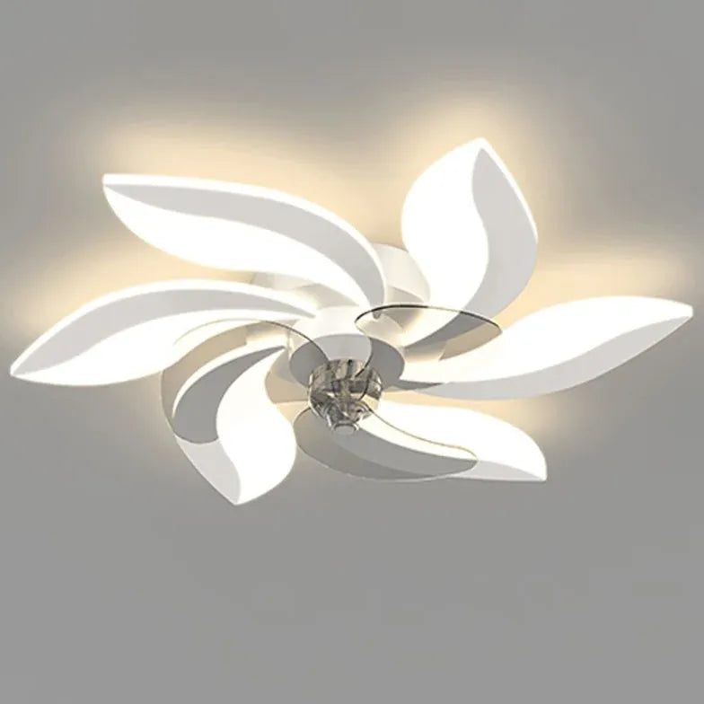 Luxury Flower-Shaped LED Modern Ceiling Fan Light