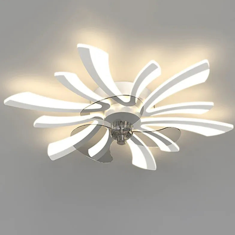 Luxury Flower-Shaped LED Modern Ceiling Fan Light