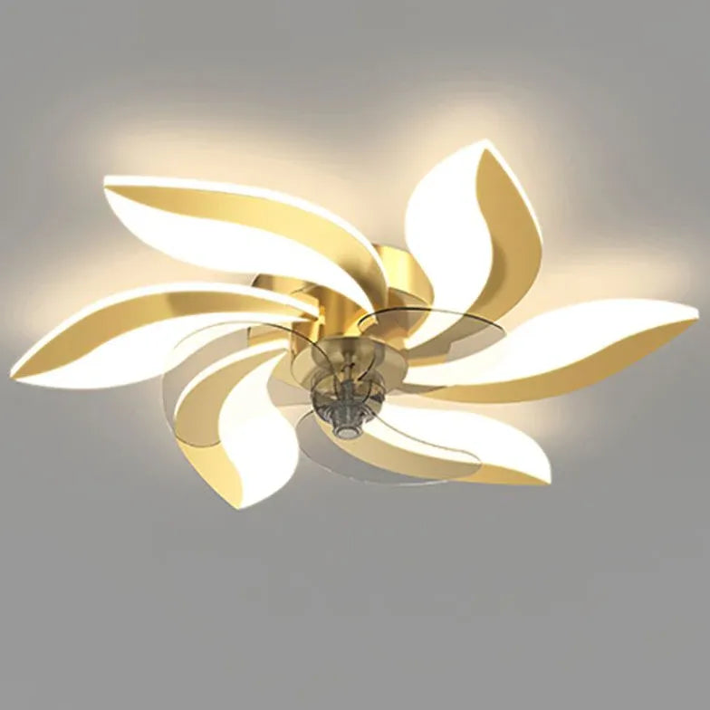 Luxury Flower-Shaped LED Modern Ceiling Fan Light