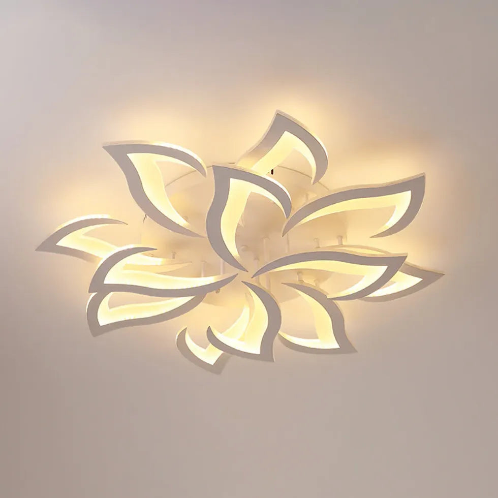 Petal-Shaped White Living Room Ceiling Light