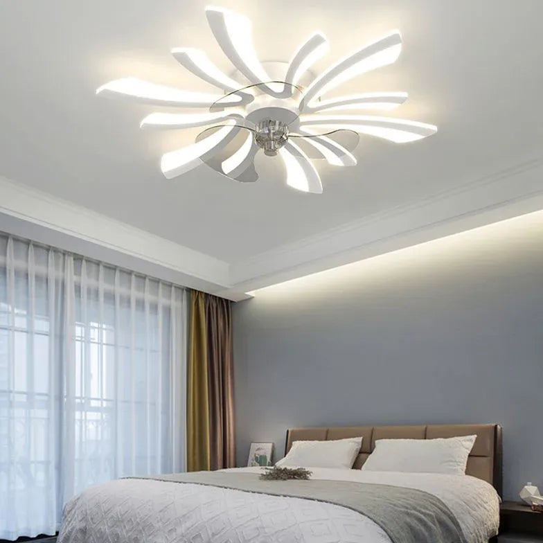 Petal Shape LED Living Room Fan Light