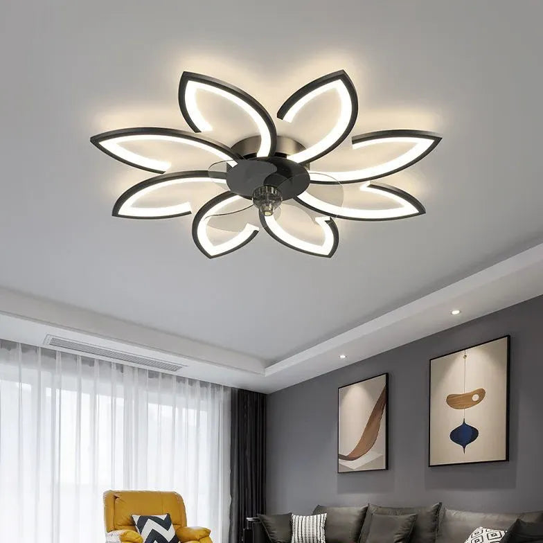 Petal Shape LED Living Room Fan Light