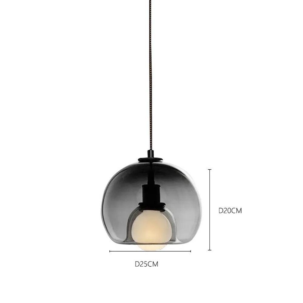 Smoked Glass Pendant Light Nordic Design for Dining Room
