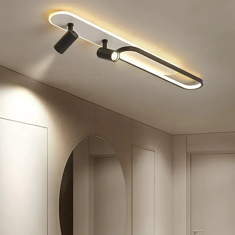 Oval Black Frame LED Modern Ceiling Light