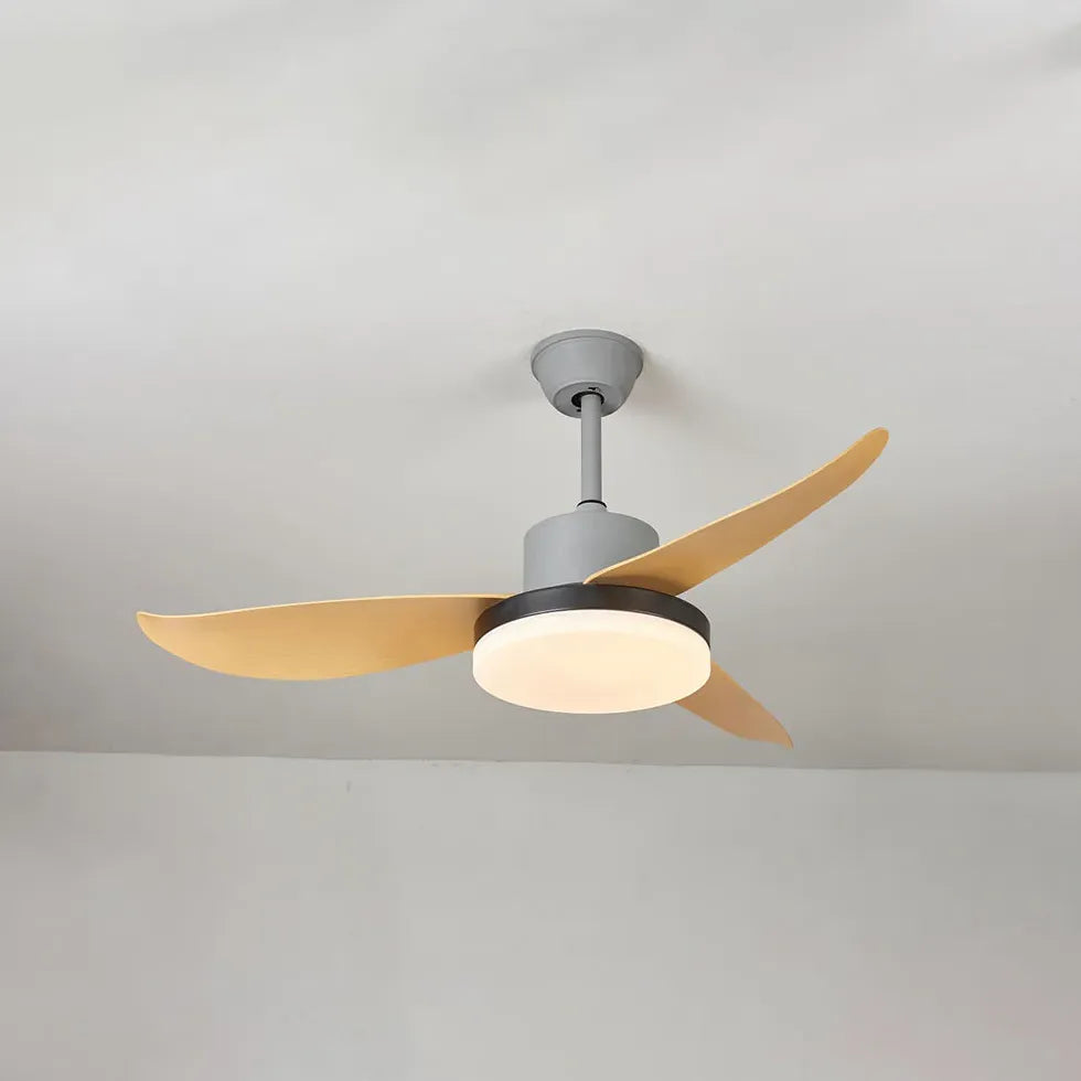 Curved Blade Modern Dining Room Fan Light