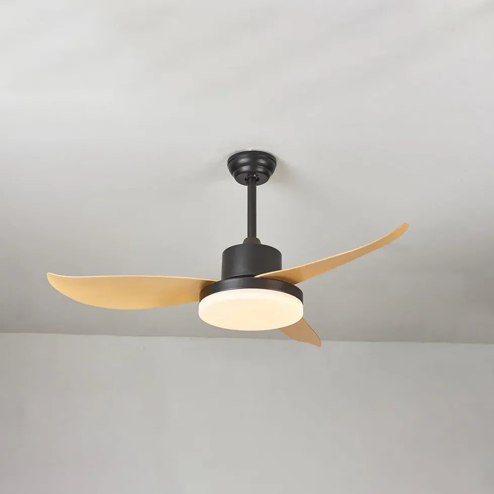 Curved Blade Modern Dining Room Fan Light