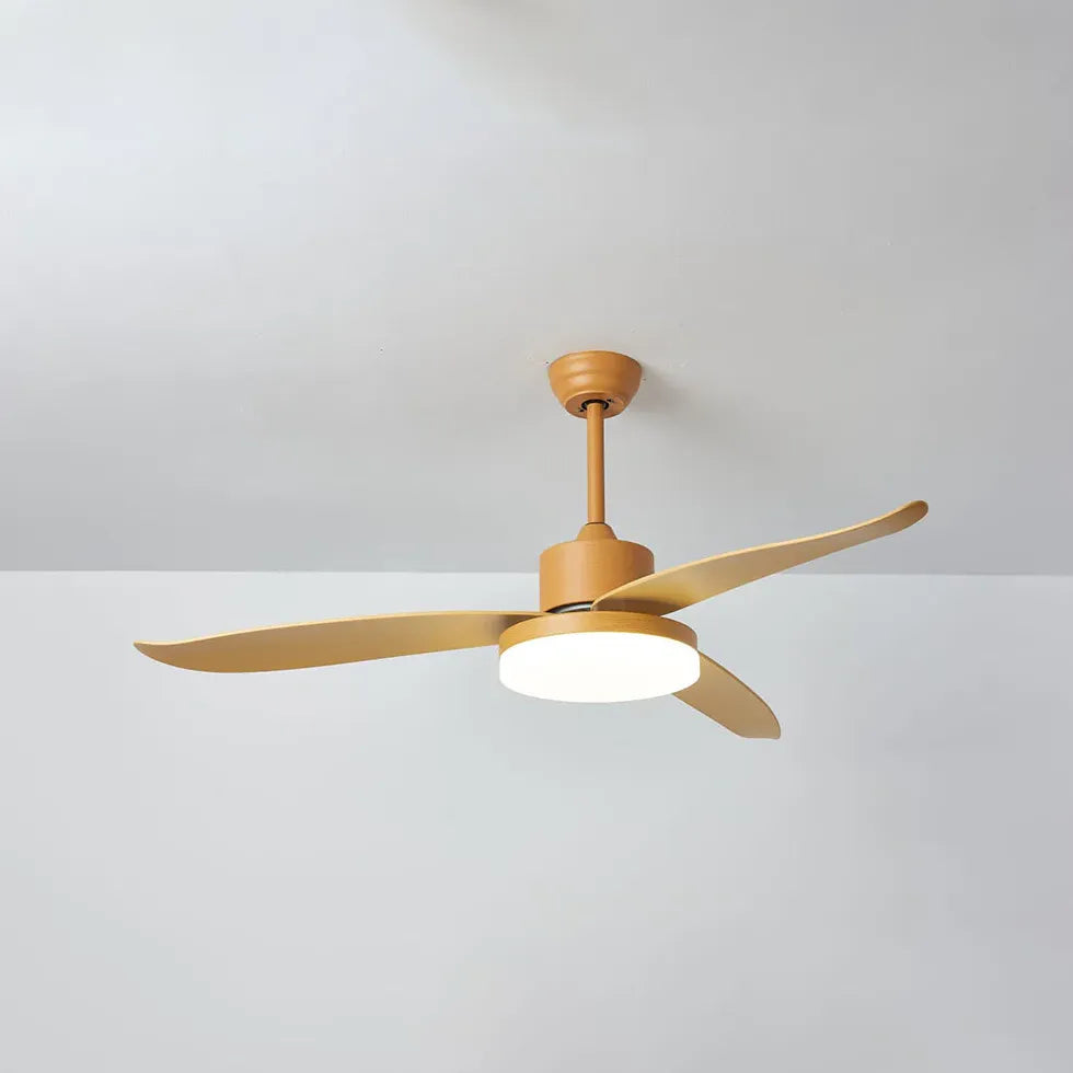 Curved Blade Modern Dining Room Fan Light