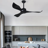 Sleek Black Modern Kitchen Ceiling Fan Light