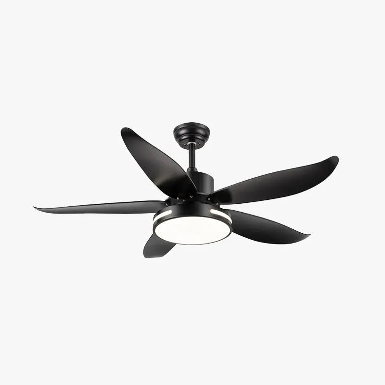 Streamlined White Modern Dining Ceiling Fan Light