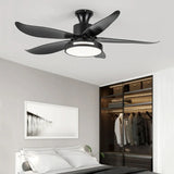 Streamlined White Modern Dining Ceiling Fan Light