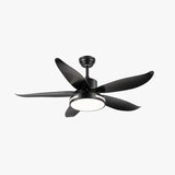 Streamlined White Modern Dining Ceiling Fan Light