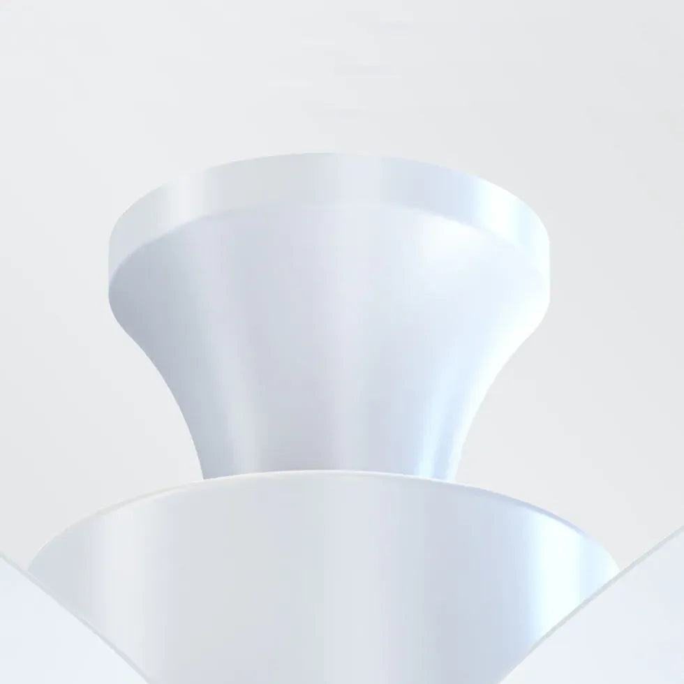 Streamlined White Modern Dining Ceiling Fan Light