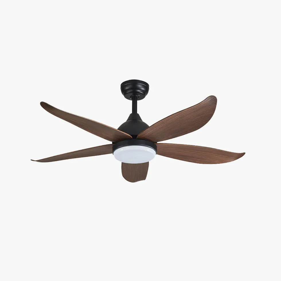 Wooden Black Living Room LED Fan Light