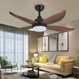 Wooden Black Living Room LED Fan Light