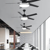 Metal Black Modern Living Room Ceiling Fan Light