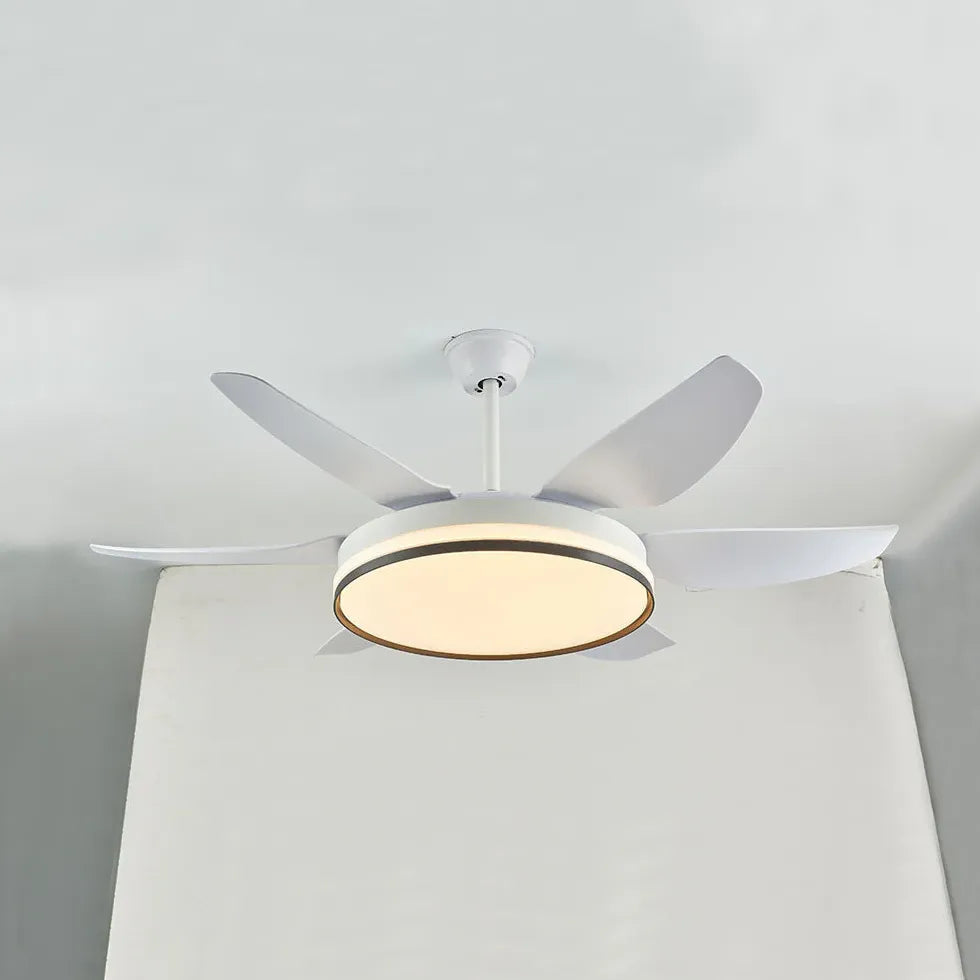 Six-Blade Modern Minimalist LED Fan Light