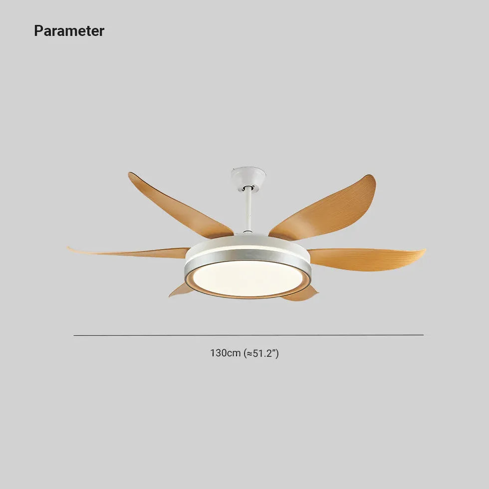 Wood Grain Modern Living Room Fan Light