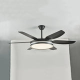 Black Metal Modern Minimalist Fan Light