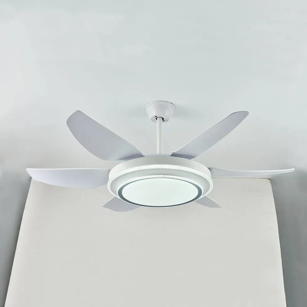 Round LED Modern Living Room Fan Light