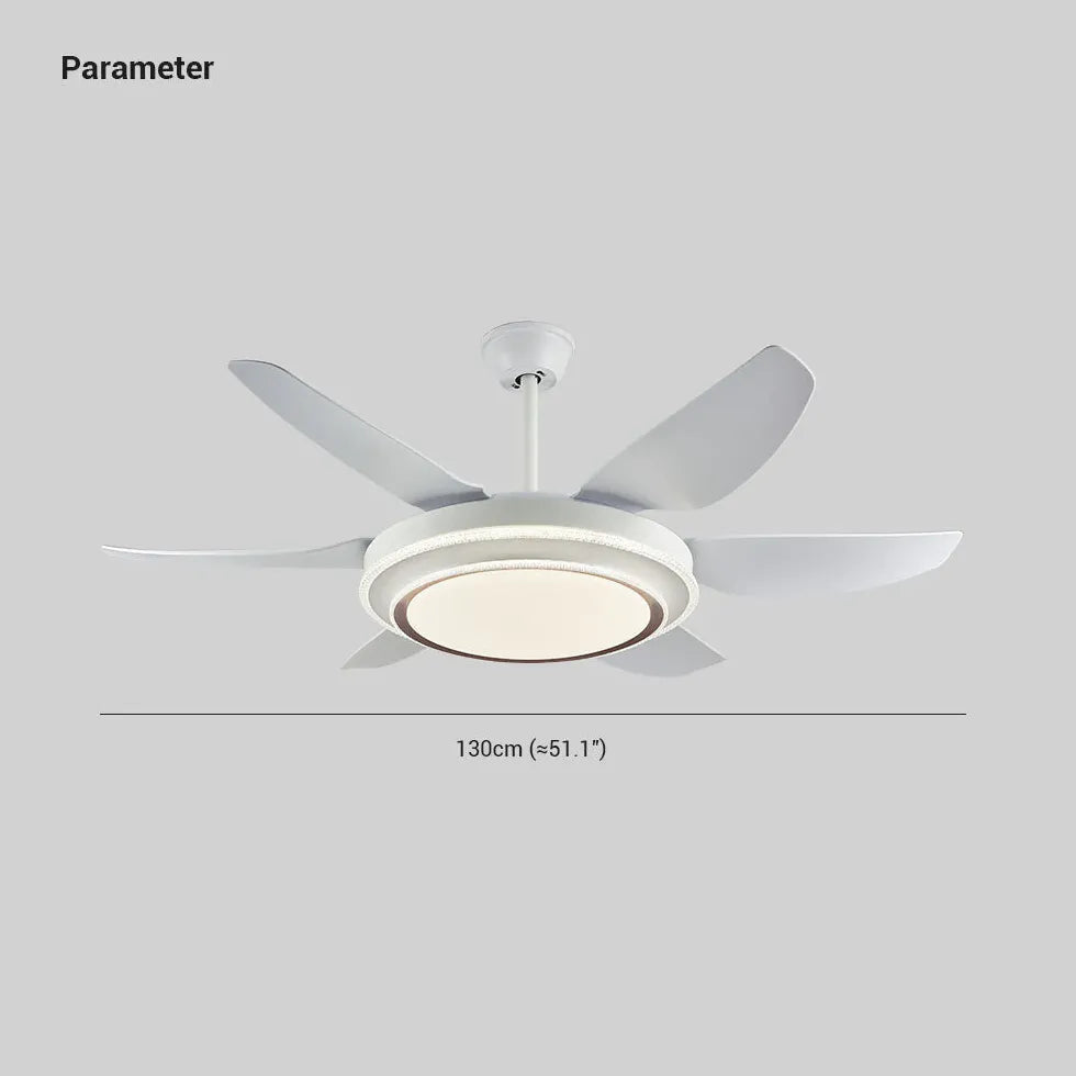 Round LED Modern Living Room Fan Light