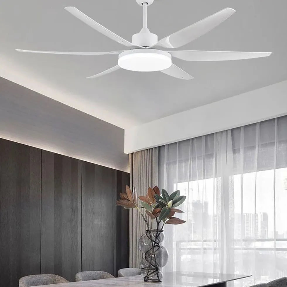 White Modern Minimalist Living Room Fan Light