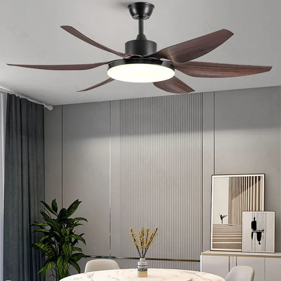 White Modern Minimalist Living Room Fan Light