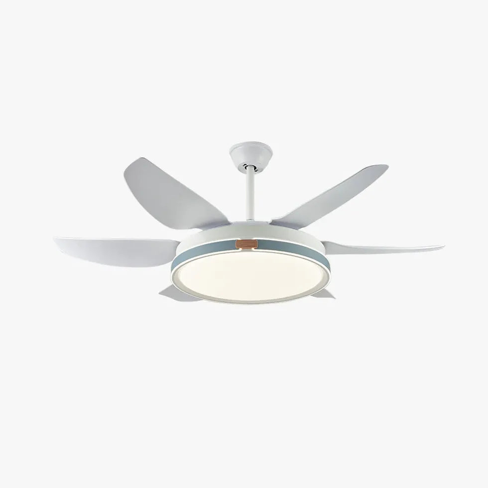 White Metal LED Modern Fan Light