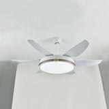 White Metal LED Modern Fan Light