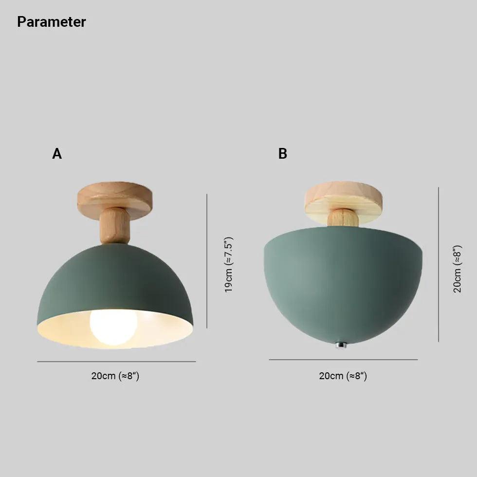 Hemispherical Corridor Wooden Ceiling Light - Clowas