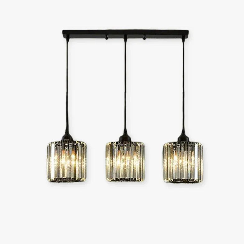 Transparent Cylindrical Glass Kitchen Pendant Light