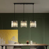 Transparent Cylindrical Glass Kitchen Pendant Light