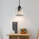 Transparent Cylindrical Glass Kitchen Pendant Light