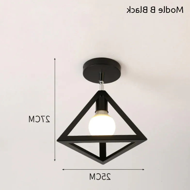 Geometric Metal Frame Black Modern Ceiling Light