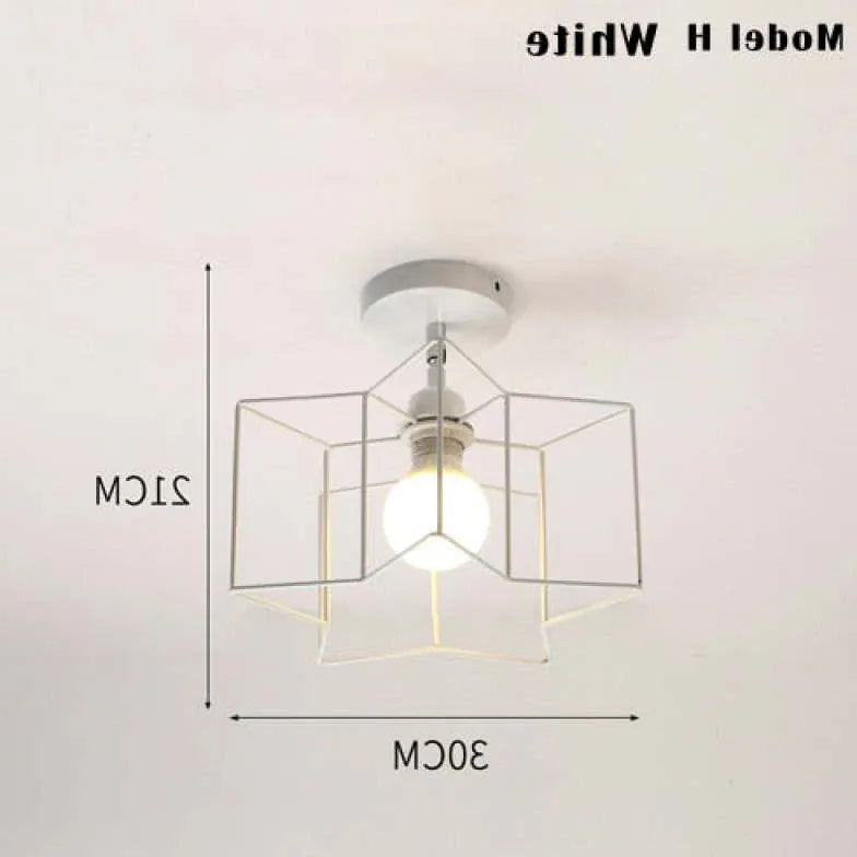 Geometric Metal Frame Black Modern Ceiling Light