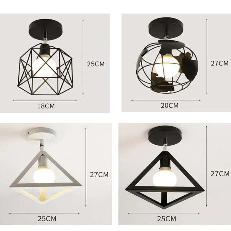 Geometric Metal Frame Black Modern Ceiling Light