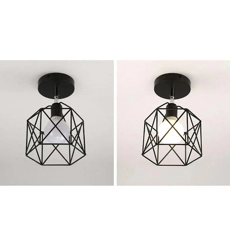 Geometric Metal Frame Black Modern Ceiling Light