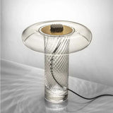 Glass Swirl Transparent Column Table Lamp