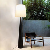 Black Cone-Shaped White Cylindrical Floor Lamp