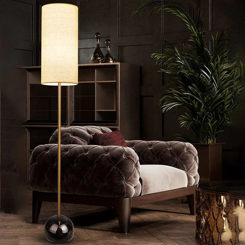 Cylindrical Fabric Modern Style Floor Lamp