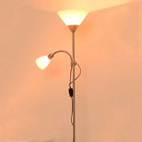 White Dual-Light Upright Plug-In Floor Lamp