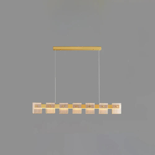 Gold Glass Linear Dining Room Pendant Light