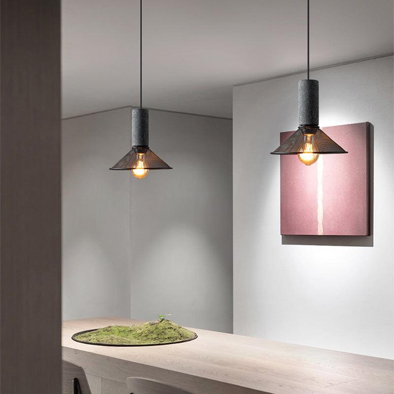 Industrial Black Clear Glass Pendant Light