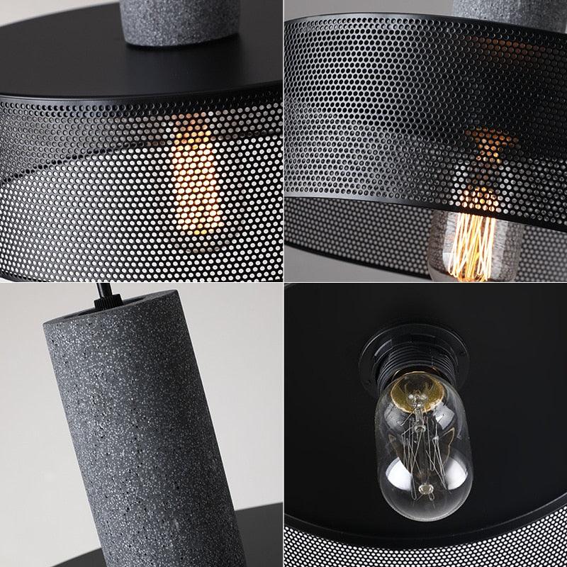 Industrial Black Clear Glass Pendant Light