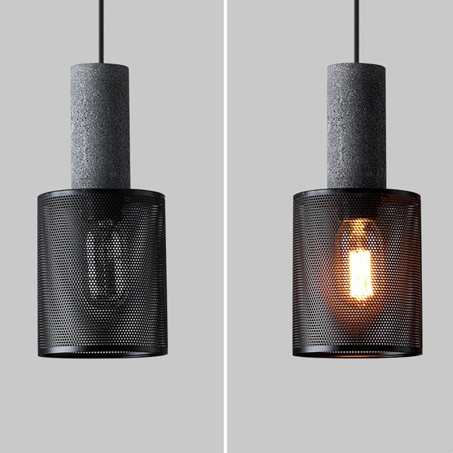 Industrial Black Clear Glass Pendant Light