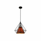 Diamond-Shaped Black Metal Industrial Pendant Light