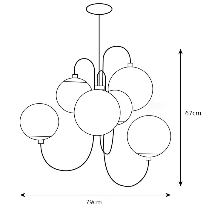 Nordic Milk White Glass Bubble Chandelier