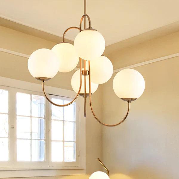 Nordic Milk White Glass Bubble Chandelier