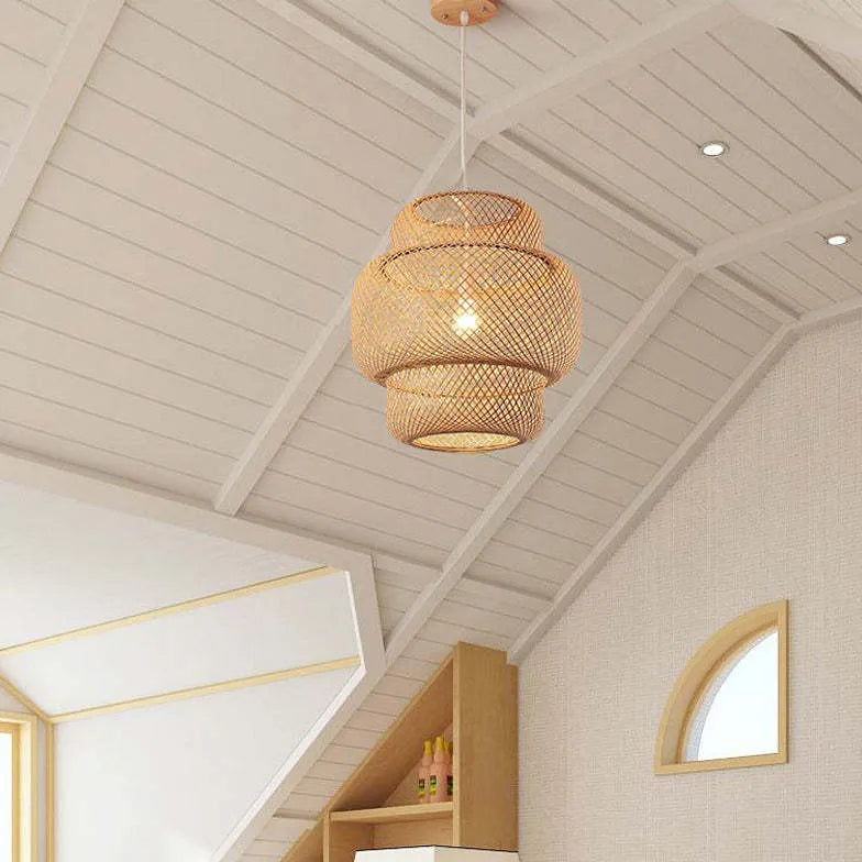 Bamboo Nordic Bedroom Pendant Light