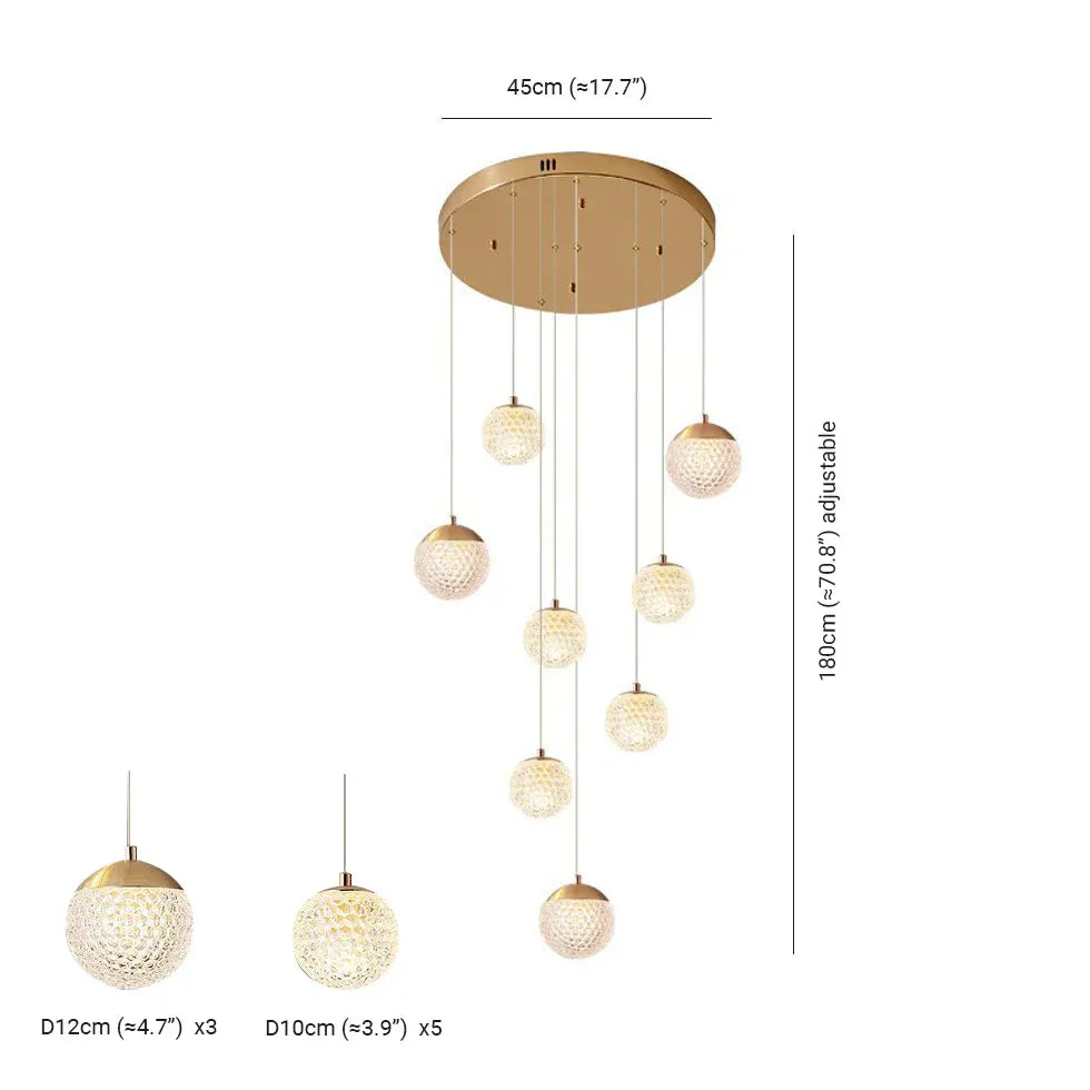 Spherical Multi-Head Luxury Hall Pendant Light